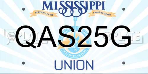 QAS25G Mississippi License Plate