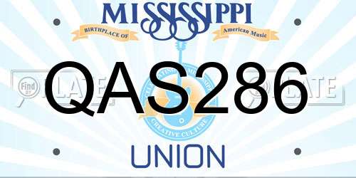 QAS286 Mississippi License Plate