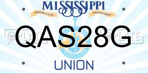 QAS28G Mississippi License Plate