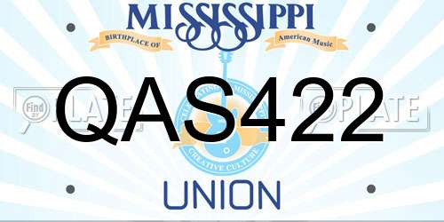 QAS422 Mississippi License Plate