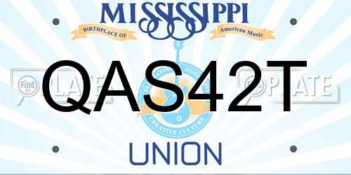QAS42T Mississippi License Plate
