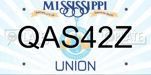 QAS42Z Mississippi License Plate