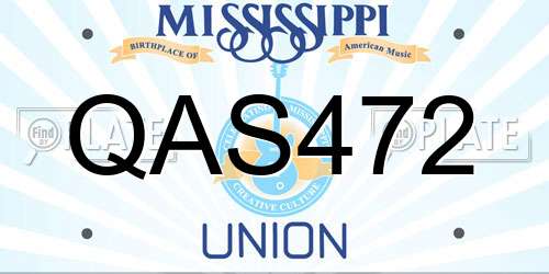 QAS472 Mississippi License Plate