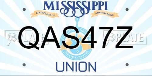 QAS47Z Mississippi License Plate