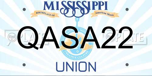 QASA22 Mississippi License Plate