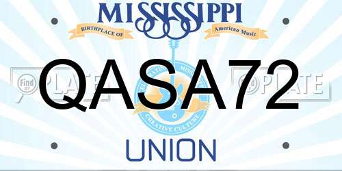QASA72 Mississippi License Plate
