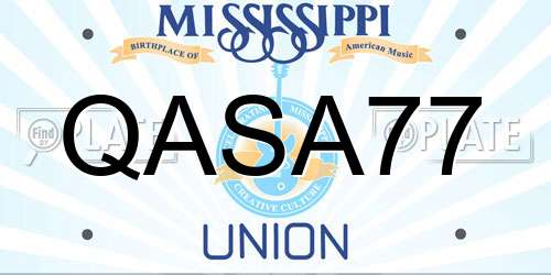 QASA77 Mississippi License Plate