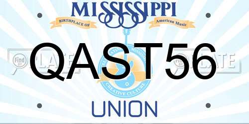 QAST56 Mississippi License Plate