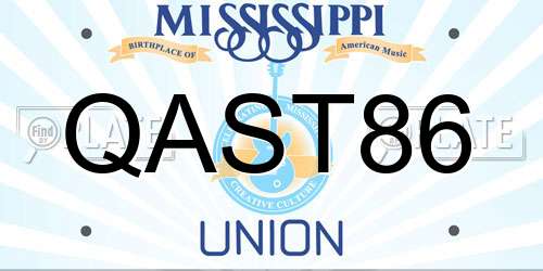 QAST86 Mississippi License Plate