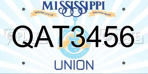 QAT3456 Mississippi License Plate