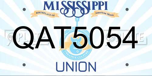 QAT5054 Mississippi License Plate