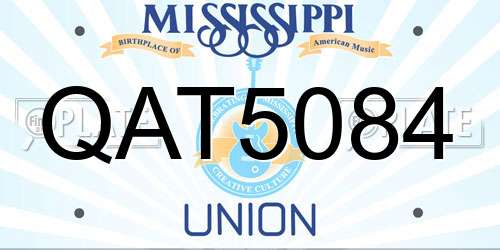 QAT5084 Mississippi License Plate