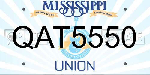 QAT5550 Mississippi License Plate