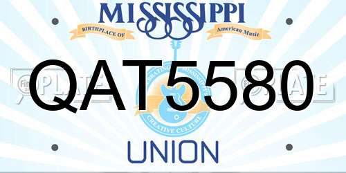 QAT5580 Mississippi License Plate