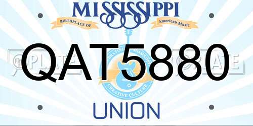 QAT5880 Mississippi License Plate
