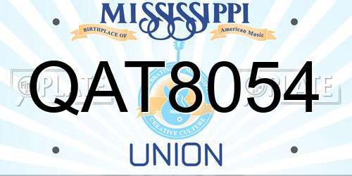 QAT8054 Mississippi License Plate
