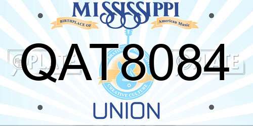 QAT8084 Mississippi License Plate