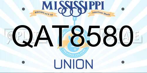 QAT8580 Mississippi License Plate