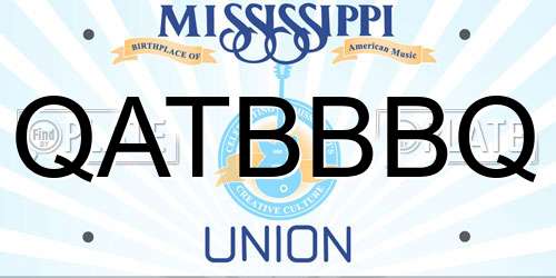 QATBBBQ Mississippi License Plate