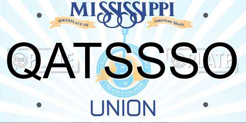 QATSSSO Mississippi License Plate