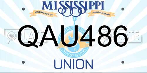 QAU486 Mississippi License Plate