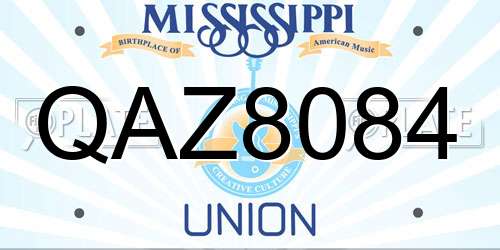 QAZ8084 Mississippi License Plate