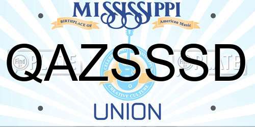QAZSSSD Mississippi License Plate