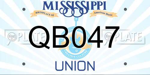 QB047 Mississippi License Plate
