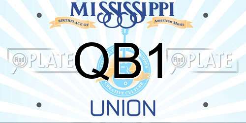 QB1 Mississippi License Plate