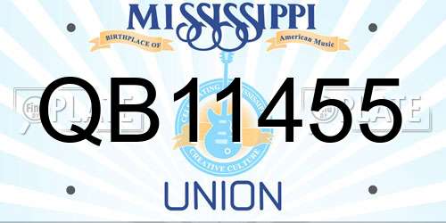 QB11455 Mississippi License Plate