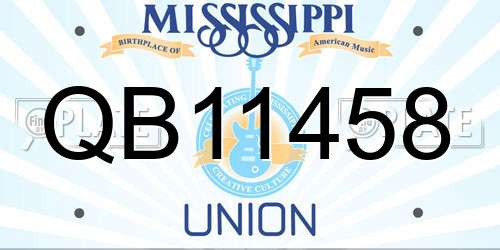 QB11458 Mississippi License Plate