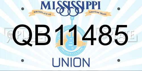 QB11485 Mississippi License Plate