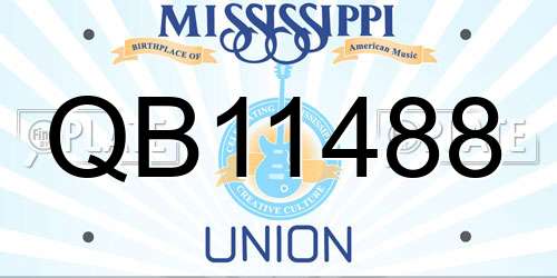 QB11488 Mississippi License Plate