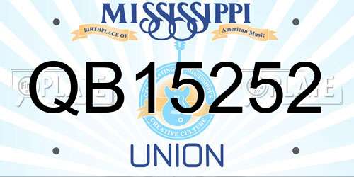 QB15252 Mississippi License Plate