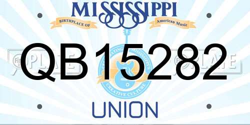 QB15282 Mississippi License Plate
