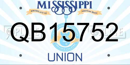QB15752 Mississippi License Plate
