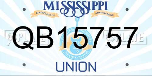 QB15757 Mississippi License Plate