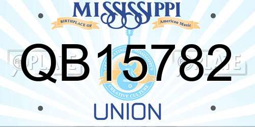QB15782 Mississippi License Plate