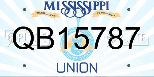 QB15787 Mississippi License Plate