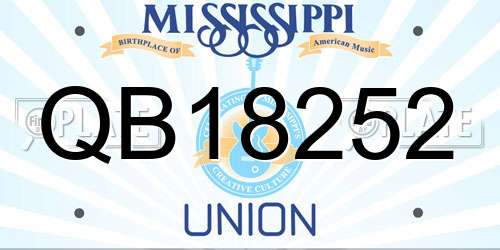 QB18252 Mississippi License Plate