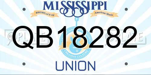 QB18282 Mississippi License Plate