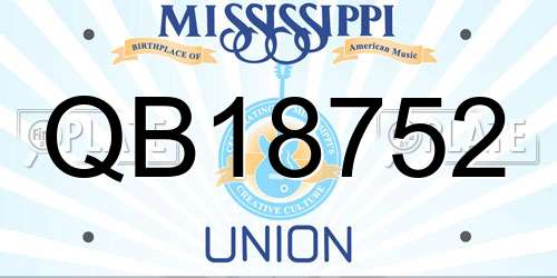 QB18752 Mississippi License Plate