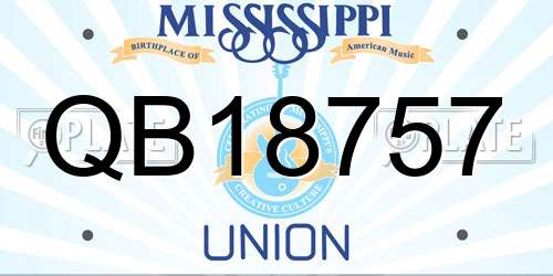 QB18757 Mississippi License Plate