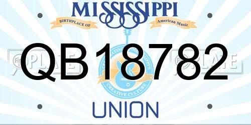 QB18782 Mississippi License Plate