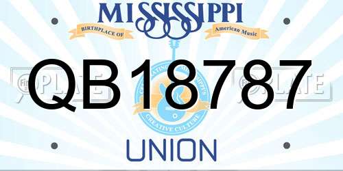 QB18787 Mississippi License Plate