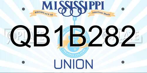 QB1B282 Mississippi License Plate
