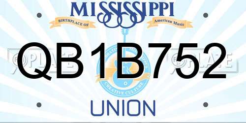 QB1B752 Mississippi License Plate