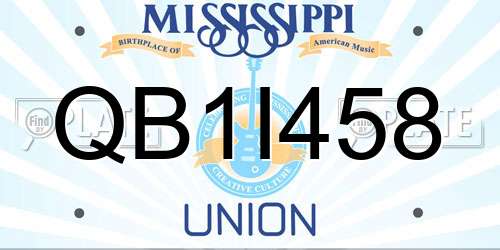 QB1I458 Mississippi License Plate