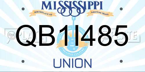 QB1I485 Mississippi License Plate