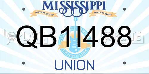 QB1I488 Mississippi License Plate
